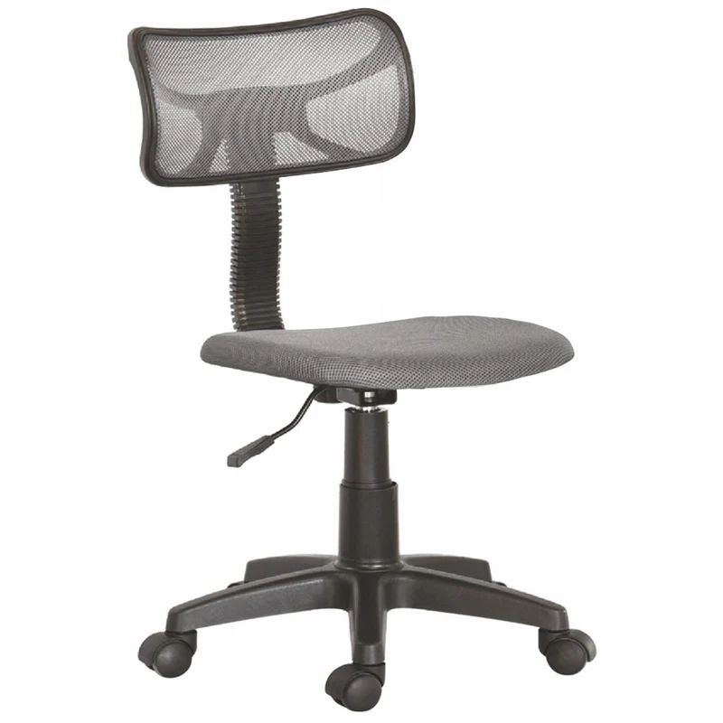 Sedia Girevole 5 Ruote per Ufficio Cameretta con Schienale Ergonomico in Tessuto a Rete Grigio