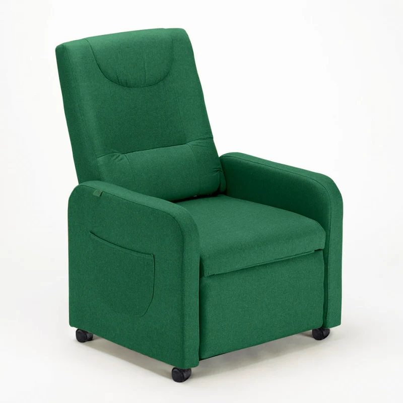 Poltrona Relax Reclinabile Manuale 62x71x100 cm in Tessuto Verde