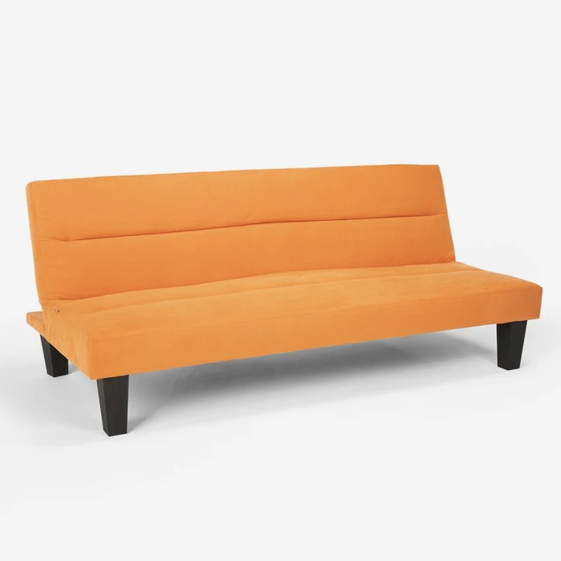 Divano Letto 175x81x76 cm in Microfibra Arancione