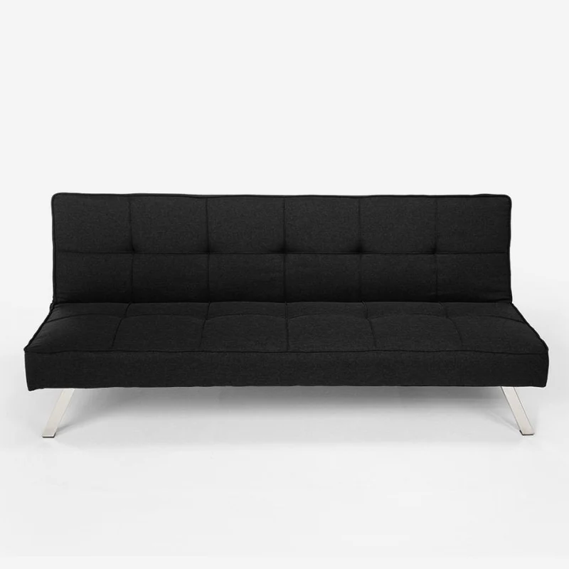 Divano Letto 172x74x75 cm in Tessuto Nero