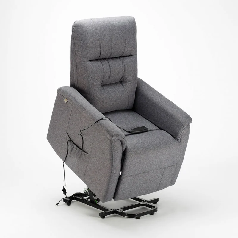 Poltrona Alzapersona Elettrica 1 Motore 77x79x115 cmin Tessuto Grigio Scuro