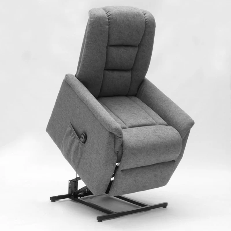 Poltrona Alzapersona Elettrica 1 Motore 80x86x107 cm in Tessuto Grigio
