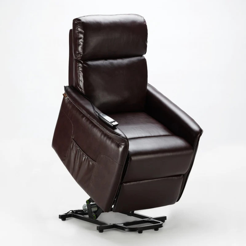 Poltrona Alzapersona Elettrica 1 Motore 60x73x104 cmin Similpelle Marrone Scuro