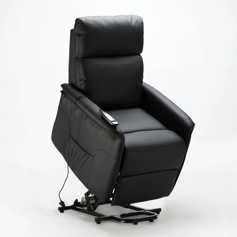 Poltrona Alzapersona Elettrica 1 Motore 60x73x104 cmin Similpelle Nero