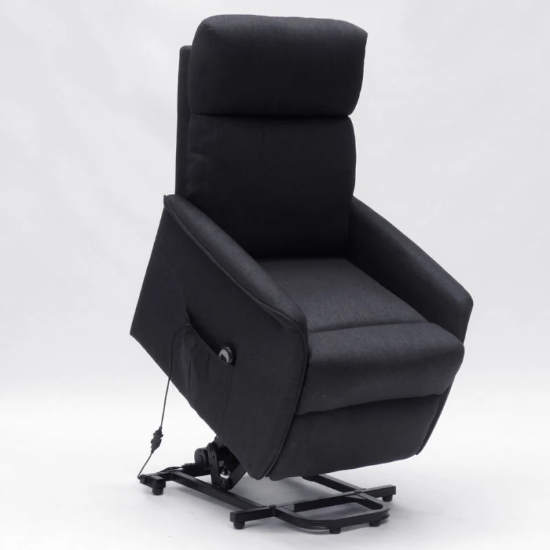 Poltrona Alzapersona Elettrica 1 Motore 73x94x103 cm in Tessuto Nero