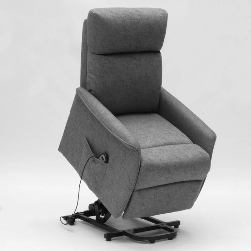 Poltrona Alzapersona Elettrica 1 Motore 73x94x103 cm in Tessuto Grigio