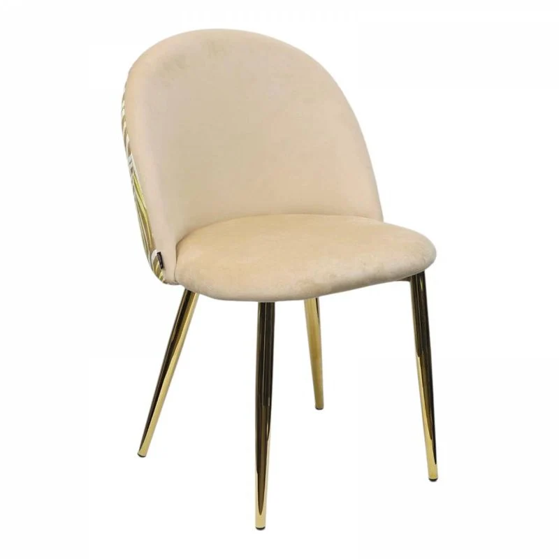 Sedia set 4 pezzi Double imbottita con stampa tropicale e gambe oro