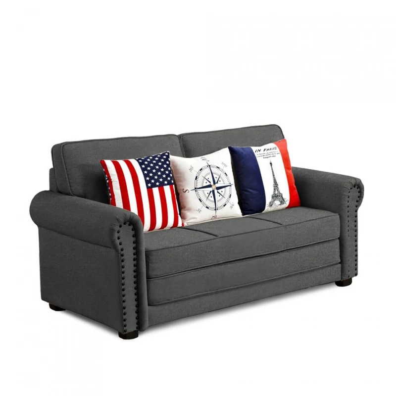 Divano Letto 180x85x92 cm in Tessuto Grigio
