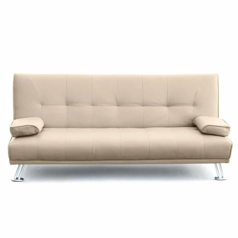 Divano Letto 181x85x88 cm in Similpelle Beige