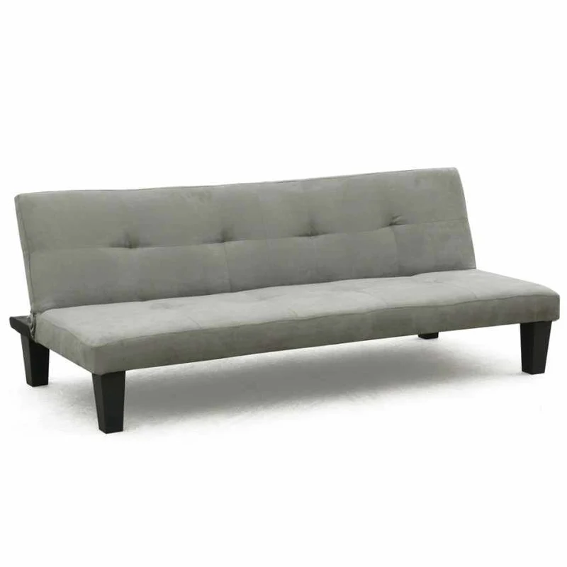 Divano Letto 175x80x70 cm in Microfibra Grigio