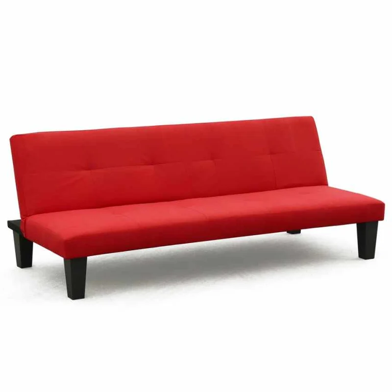 Divano Letto 175x80x70 cm in Microfibra Rosso