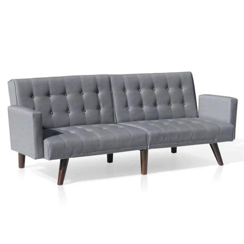 Divano Letto 192x75x76 cm in Tessuto Grigio