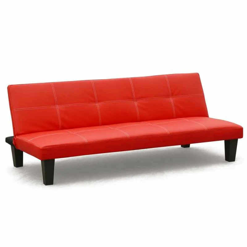 Divano Letto 175x80x69 cm in Similpelle Rosso
