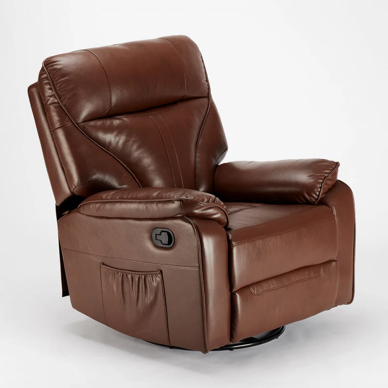 Poltrona Relax Reclinabile Manuale 90x74x130 cm in Similpelle Marrone