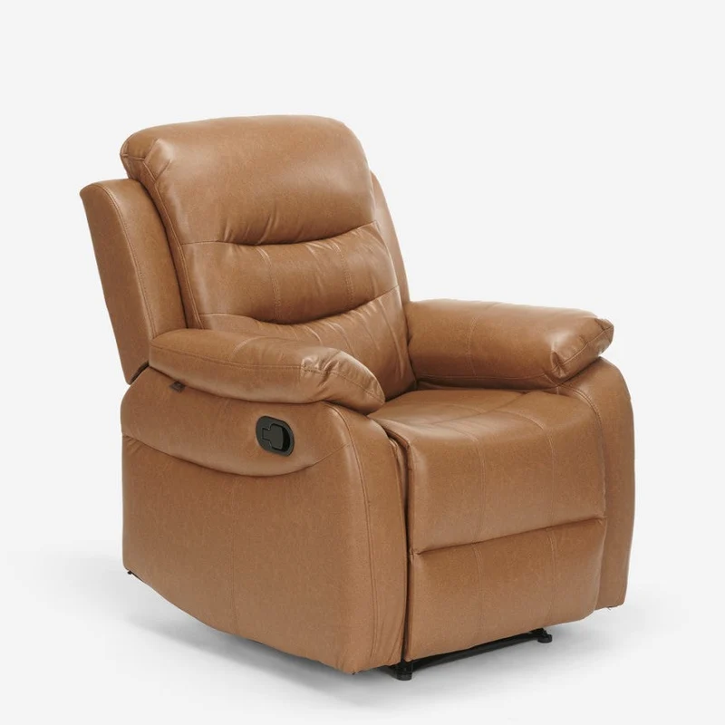 Poltrona Relax Reclinabile Manuale 100x72x74 cm in Similpelle Marrone