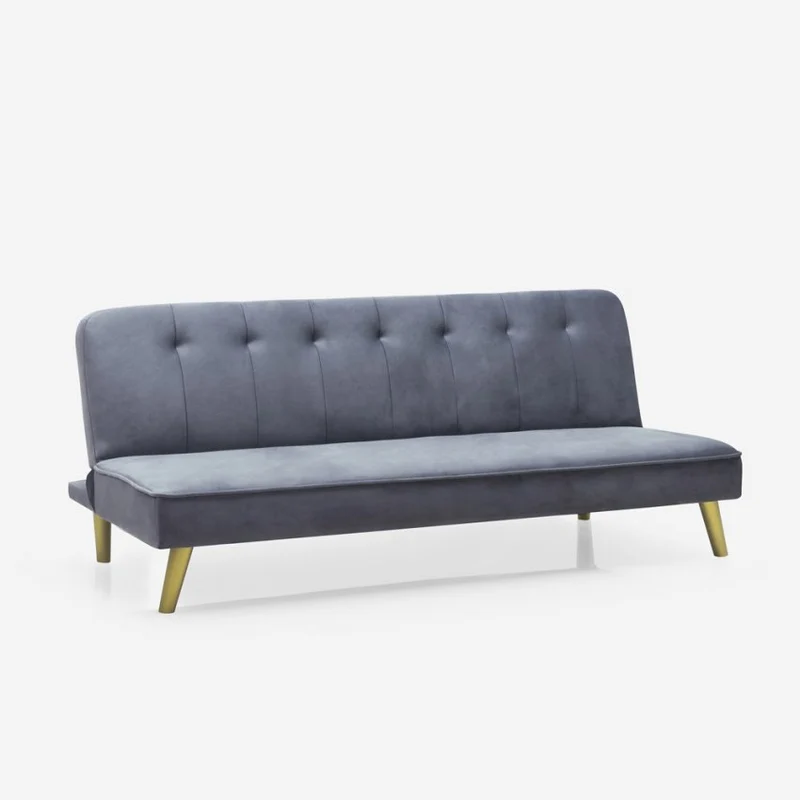 Divano Letto Clic Clac 180x81x77 cm in Tessuto Grigio Scuro