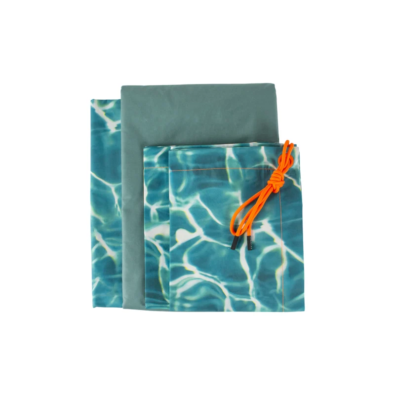 Summer bed sheet set - Cm 250x290 ACQUA