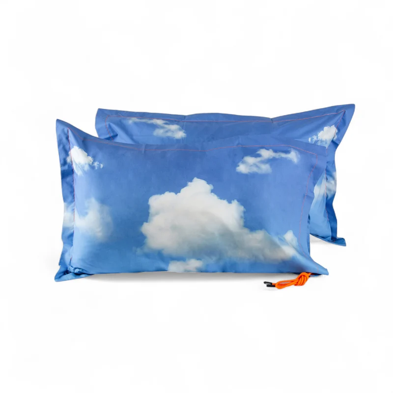 Pair of cotton pillowcases - NUVOLE 50X80 CIELO