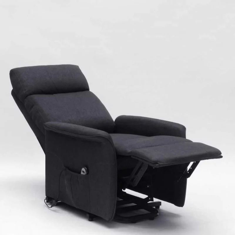 Poltrona Alzapersona Elettrica 1 Motore 73x94x103 cm in Tessuto Nero
