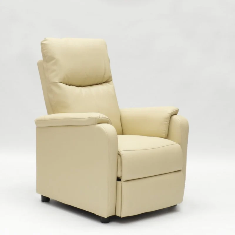 Poltrona Relax Reclinabile Manuale 75x95x103 cm in Similpelle Beige