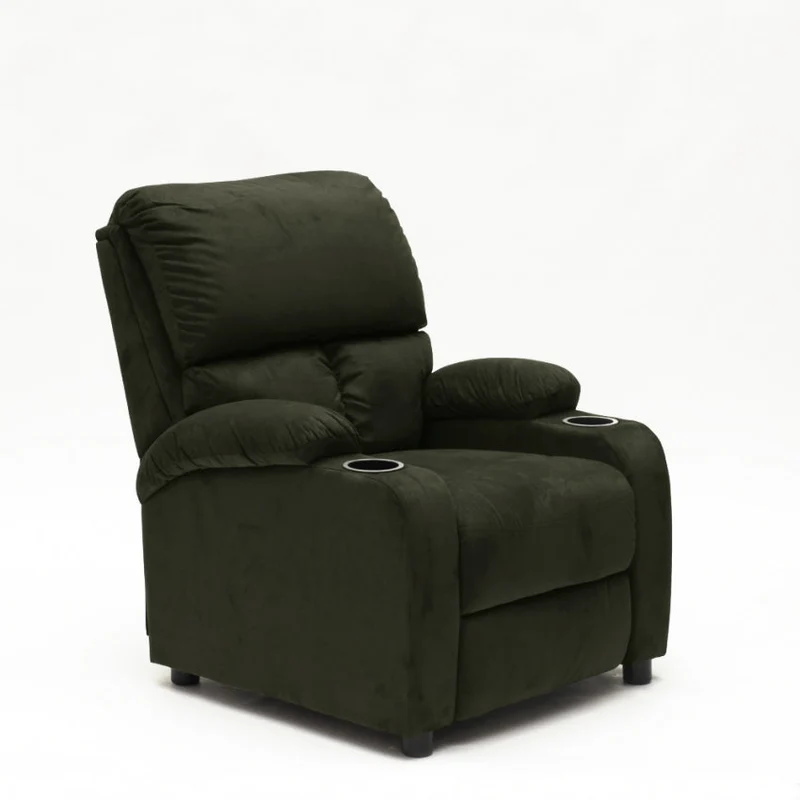 Poltrona Relax Reclinabile Manuale 100x76x94 cmin Microfibra Verde