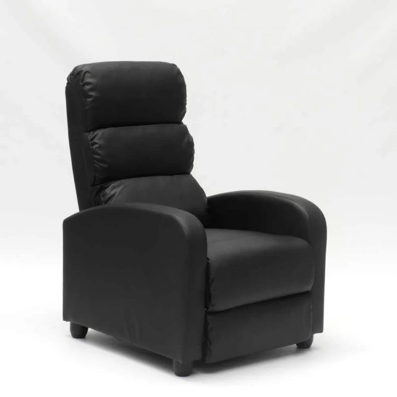 Poltrona Relax Reclinabile Manuale 69x91x102 cm in Similpelle Nero