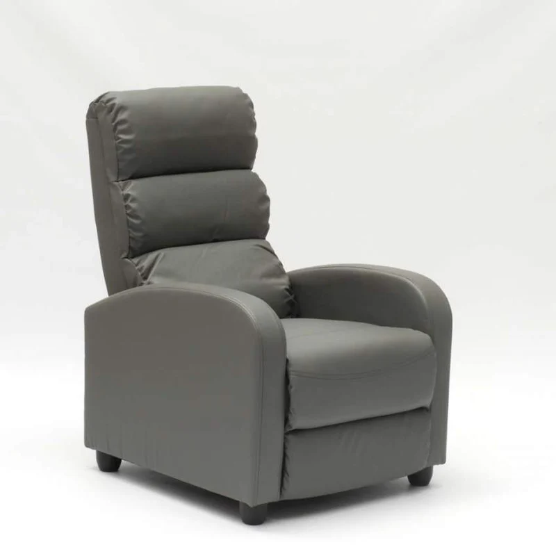 Poltrona Relax Reclinabile Manuale 69x91x102 cm in Similpelle Grigio