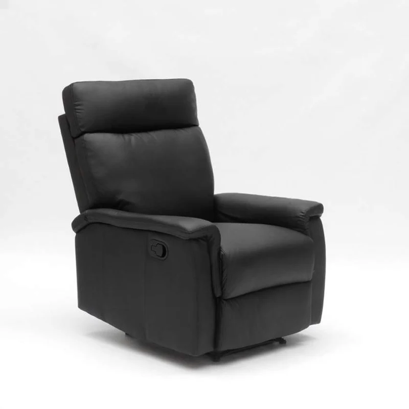 Poltrona Relax Reclinabile Manuale 80x94x102 cm in Similpelle Nero