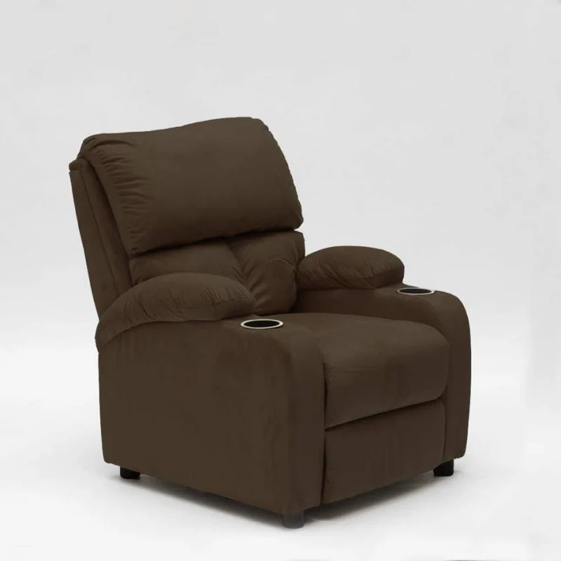 Poltrona Relax Reclinabile Manuale 100x76x94 cmin Microfibra Marrone