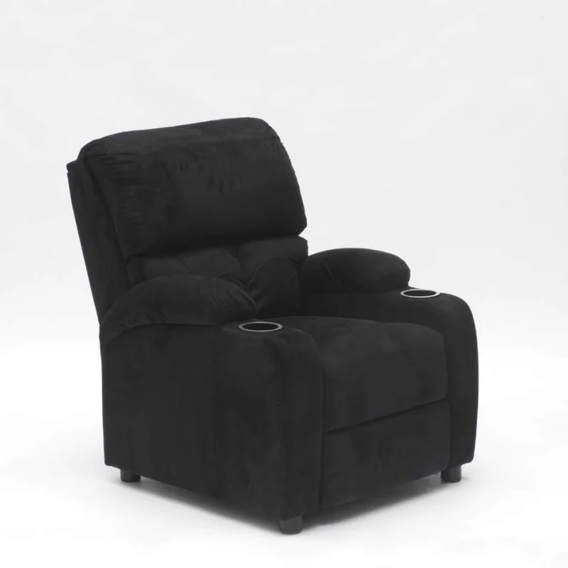 Poltrona Relax Reclinabile Manuale 100x76x94 cmin Microfibra Nero