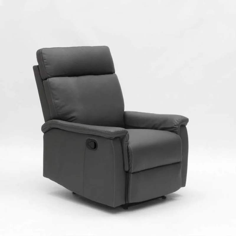 Poltrona Relax Reclinabile Manuale 80x94x102 cm in Similpelle Grigio