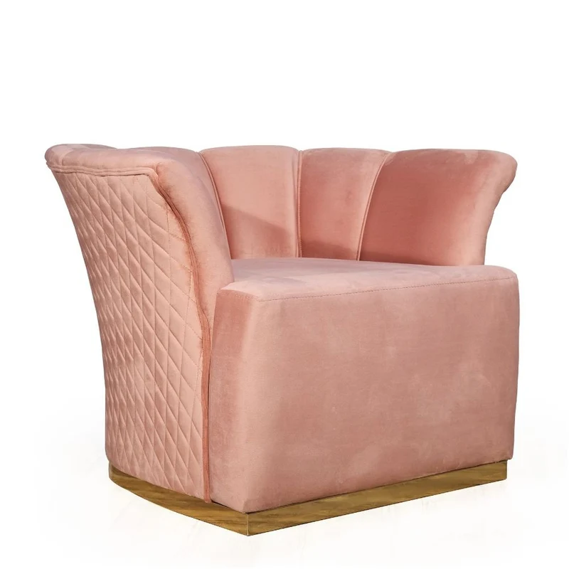 Poltrona Argentario 90x85x70 cm in Velluto Berger cipria