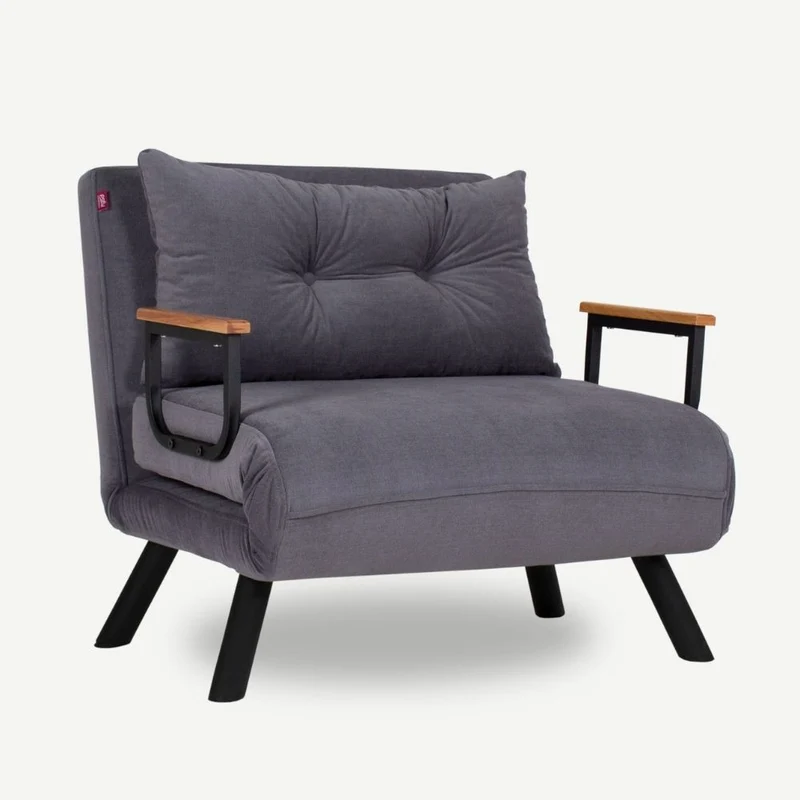 Poltrona letto pieghevole 60x78x78 cm Sando grigio