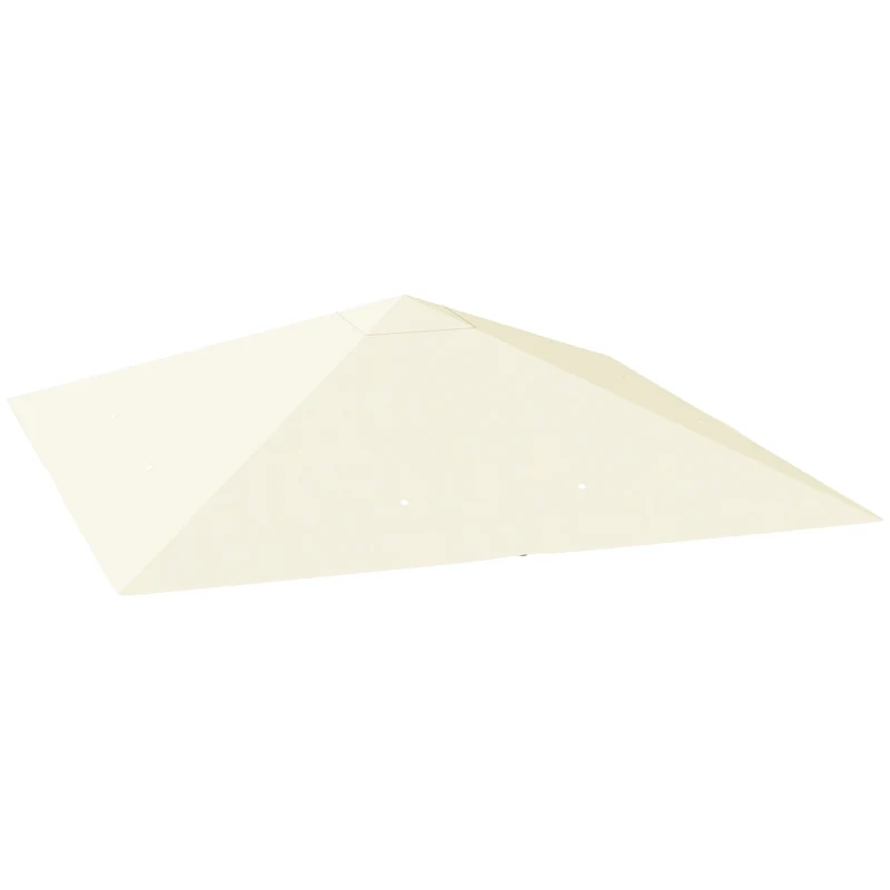 Copertura per Gazebo Pergola 298x298 cm con 8 Fori di Drenaggio in Tessuto Oxford 600D Bianco Crema