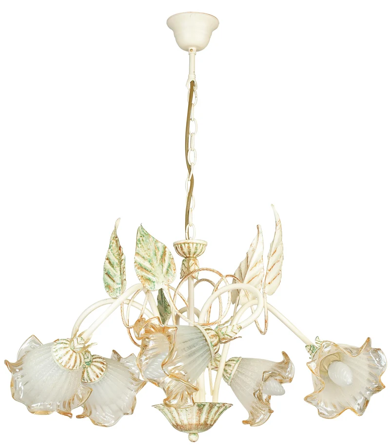 Lampadario Sospeso Decoro a Mano Metallo Vetro Classico Interno E14