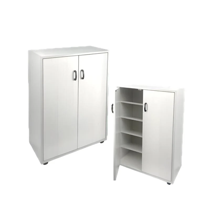 SCARPIERA IN MDF COLOR BIANCO LEGNO CON CINQUE RIPIANI E DUE ANTE DIMENSIONI 60X30X83.5 CM