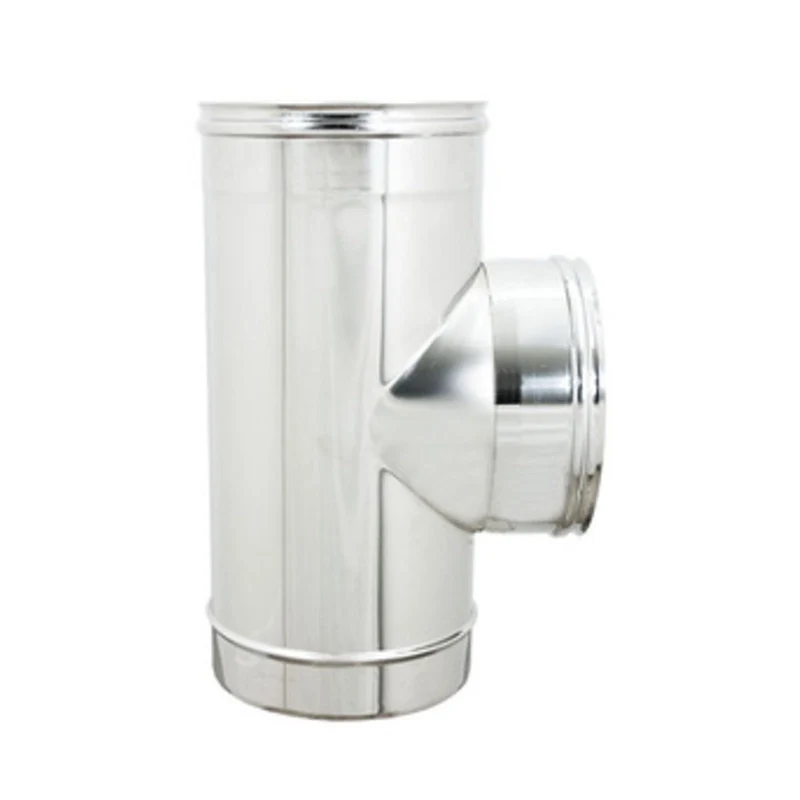 Raccordo a T INOX Attacco Ffm per Pellet Ø 10 cm 2 Pezzi