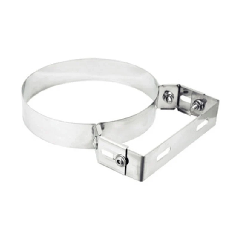 Collare INOX con Staffa per Tubo Stufa 25 cm