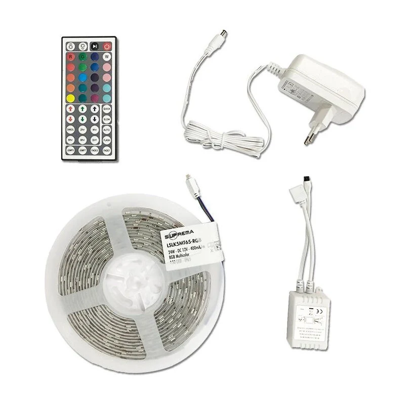 Kit Strip LED 16W 5 m IP65 Rgb con Telecomando