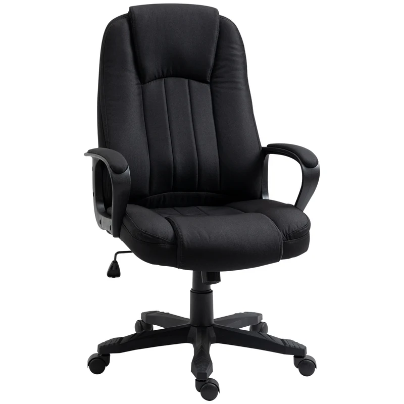 Easycomfort Poltrona da Ufficio Massaggiante ad Altezza Regolabile, 60x74x106-116cm, Nera