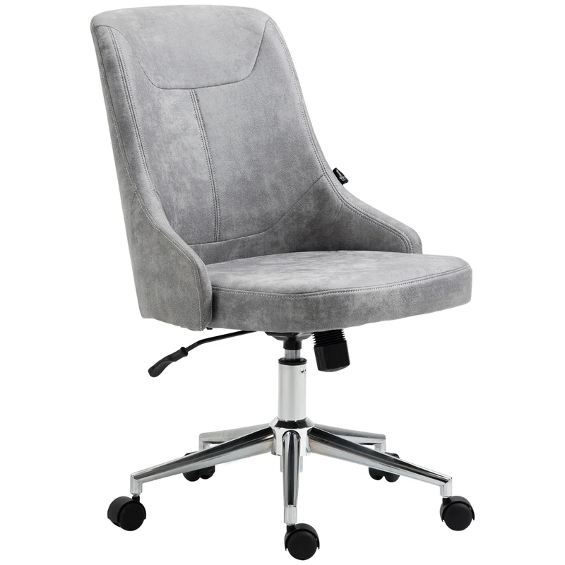 Easycomfort Sedia da Ufficio Regolabile in Altezza con Funzione Girevole e Inclinabile a 360°, 56x63x85-95 cm, Grigio
