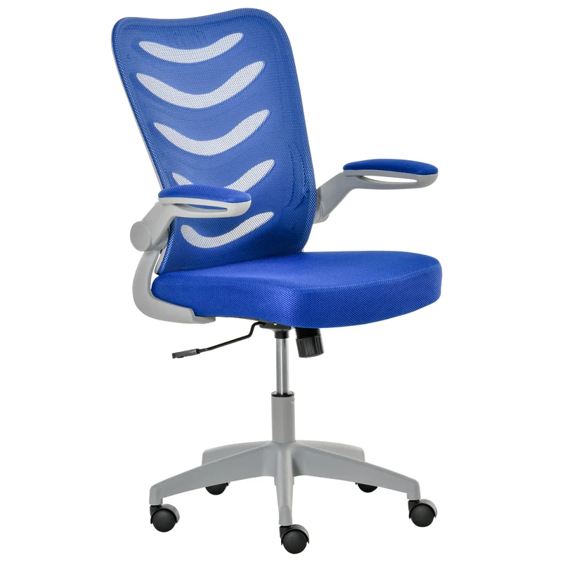 Easycomfort Sedia da Ufficio Ergonomica, Poltrona Girevole, Altezza Regolabile e Braccioli Sollevabili, 58.5x58x94.5-103.5cm, Blu