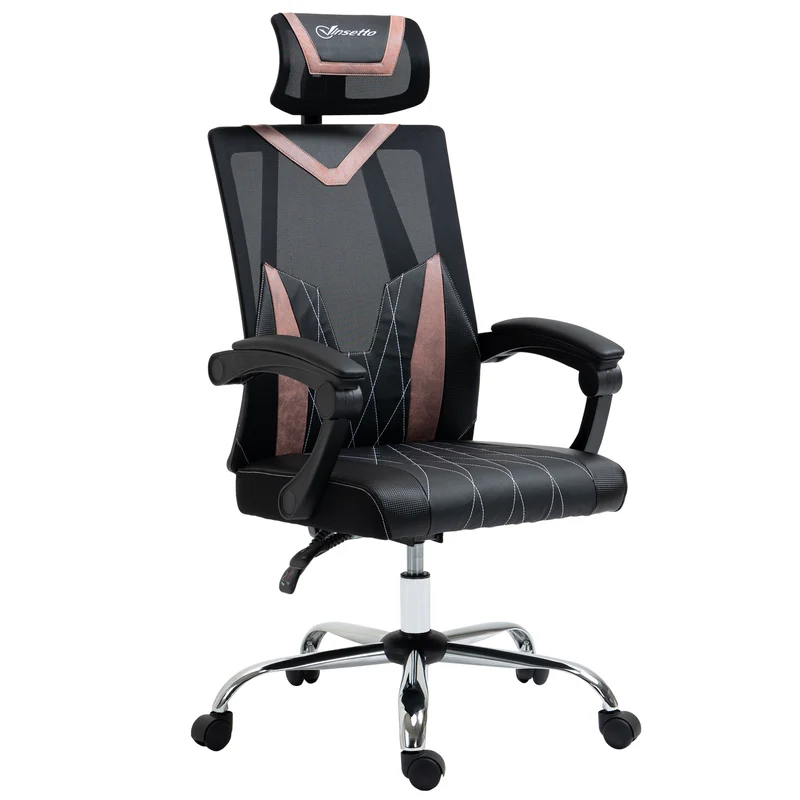 Easycomfort Sedia da Ufficio Ergonomica Inclinabile a 130° con Supporto Lombare e Cervicale, 58x62.5x112-120cm