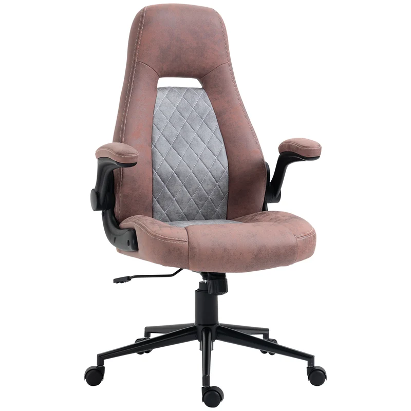 Easycomfort Sedia da Ufficio Ergonomica con Altezza Regolabile, Braccioli Ribaltabili e 5 Ruote, 67x70x114-124 cm