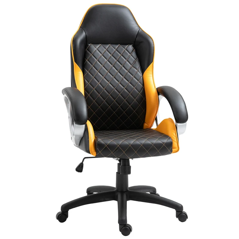 EasyComfort Sedia da Ufficio Ergonomica con Altezza Regolabile, Dondolamento e Ruote Girevoli Arancione, 64.5x72x121-131cm