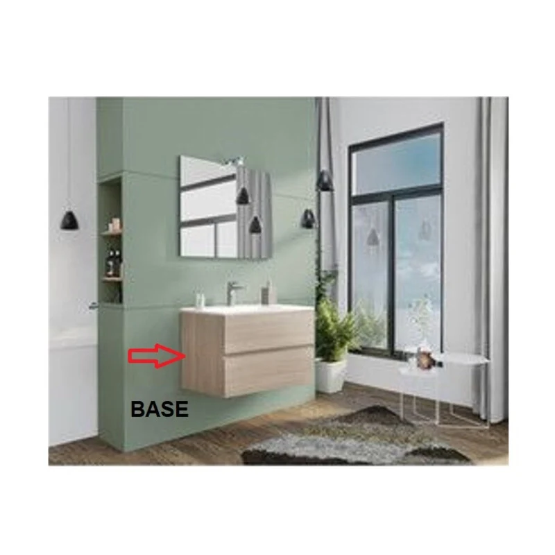 Ricambio Base Completa per Mobile Bagno New Splash 80 cm Rovere Grigio