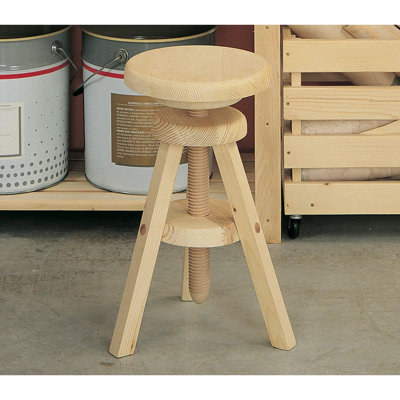 Sgabello in Legno Abete Grezzo Fumer Spiro