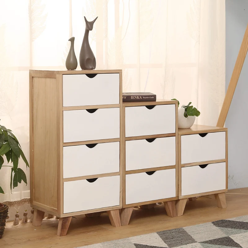 Cassettiera 3 Cassetti in Legno 36x29,5x61 cm Nordica Bianco