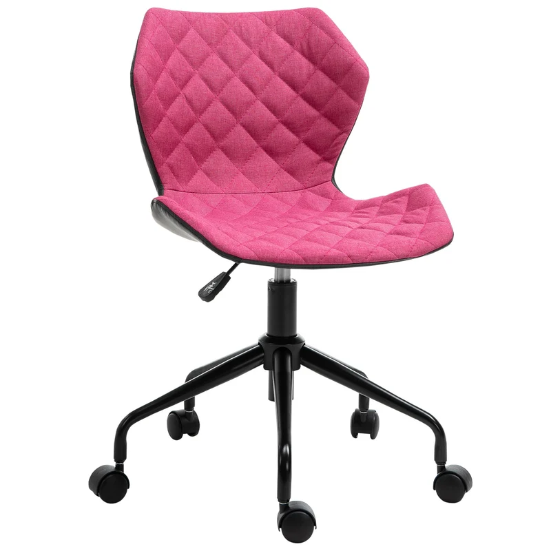 Easycomfort Sedia Sgabello da Ufficio Ergonomica, Sedia Girevole Per Scrivania, Altezza Regolabile, Ruote in Nylon, Rosa