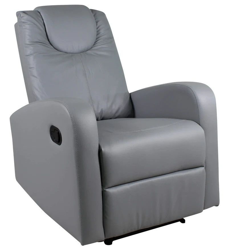 Poltrona Relax Manuale Reclinabile in Similpelle Vandi Grigia